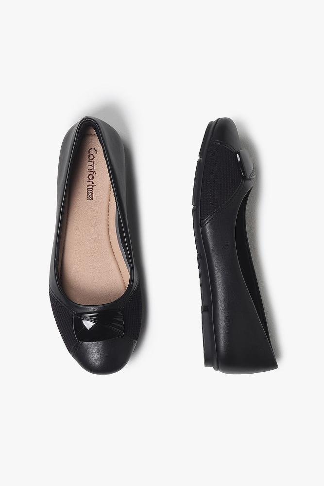 Conforto Feminino Bico Redondo Comfortflex Calista Preto 3