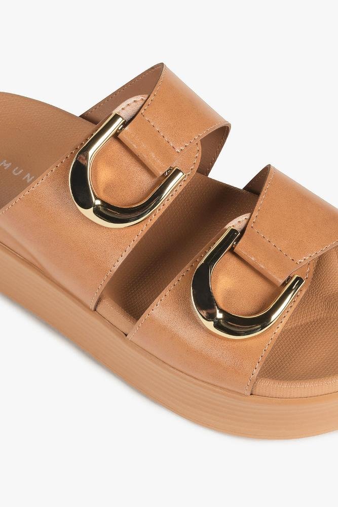 Tamanco Feminino Flatform Mundial Kailani Caramelo 3