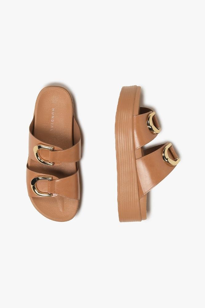 Tamanco Feminino Flatform Mundial Kailani Caramelo 6