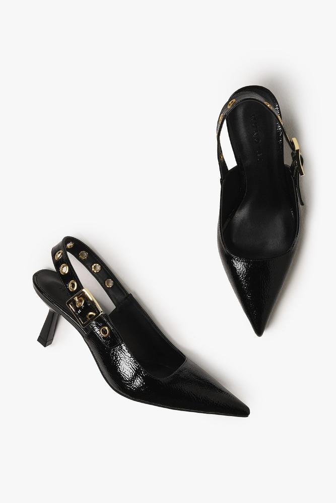 Scarpin Feminino Slingback Mundial Emanuelly Preto 3