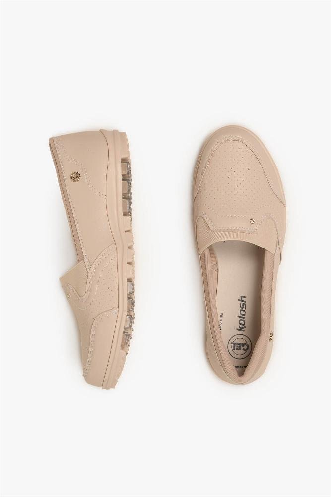 Conforto Feminino Slip On Kolosh Viviane Bege 3
