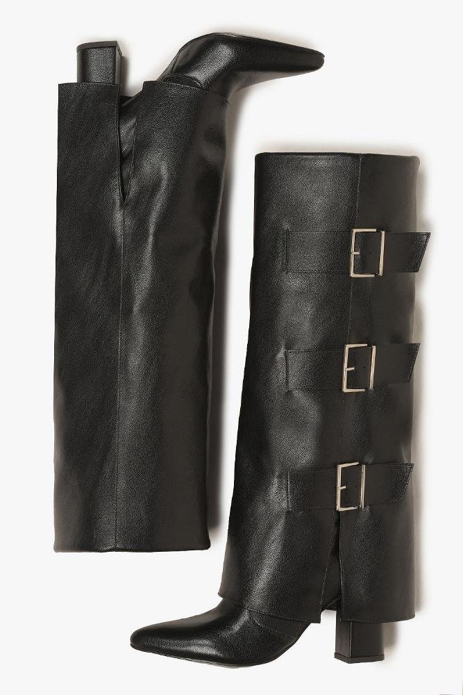 Bota Feminina Cano Longo Mundial Evangeline Preto 2