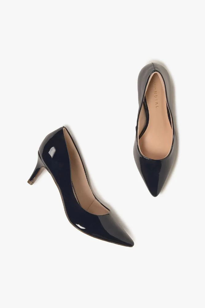 Scarpin Feminino Salto Baixo Mundial Guadalupe Azul Marinho 3