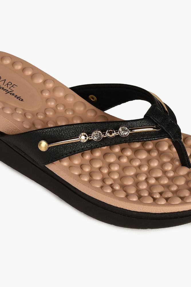 Conforto Feminino Salto Baixo Modare Damascena Preto 2