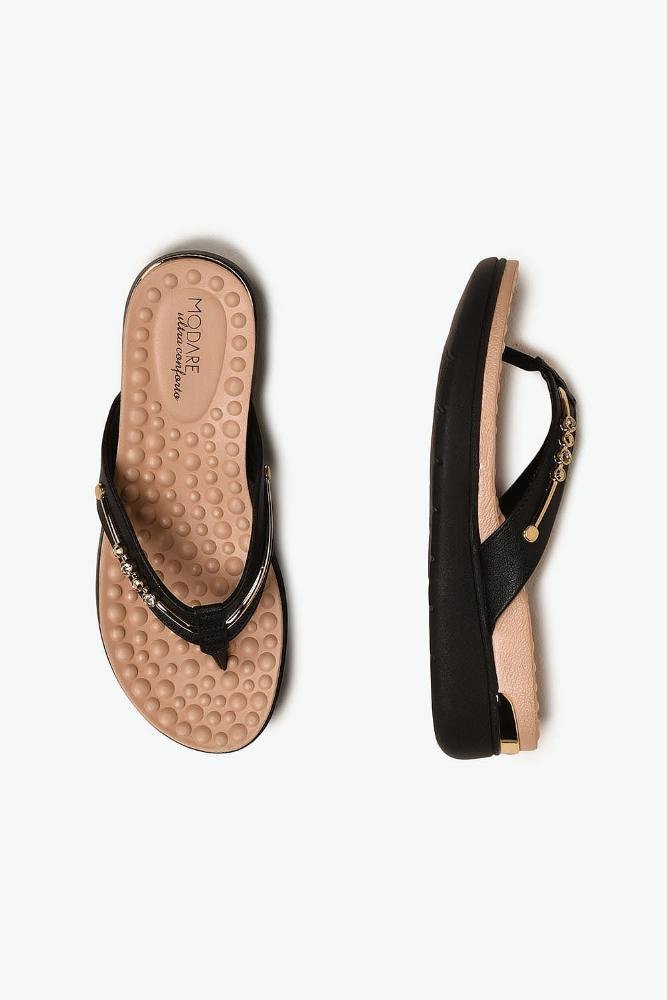 Conforto Feminino Salto Baixo Modare Damascena Preto 3