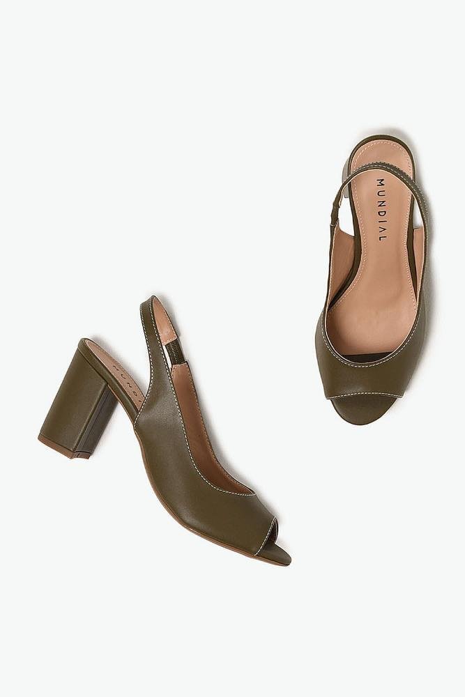Sandália Feminina Peep Toe Mundial Alexandra Verde 3
