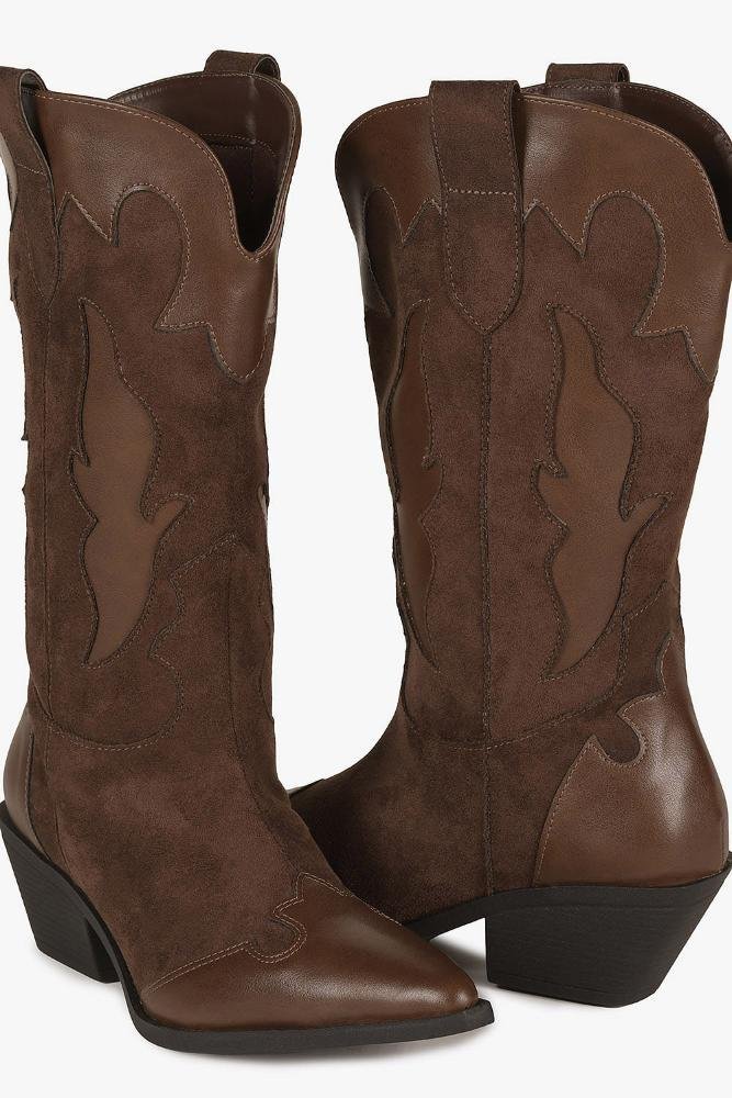 Bota Texana Feminina Cano Médio Mundial Lenice Café 2