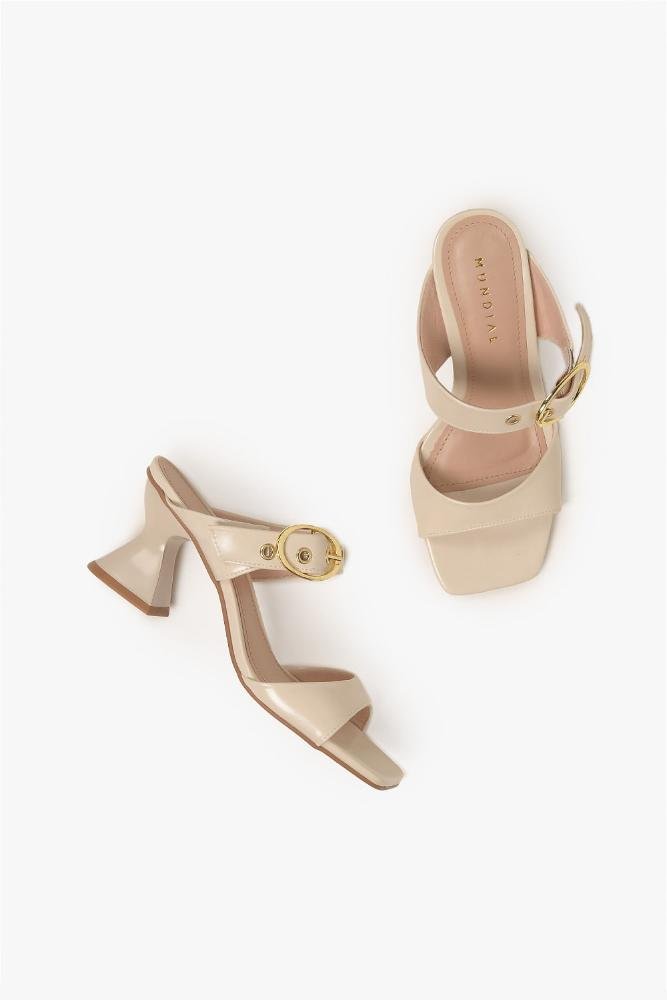 Tamanco Feminino Salto Médio Mundial Rozzana Off White 3