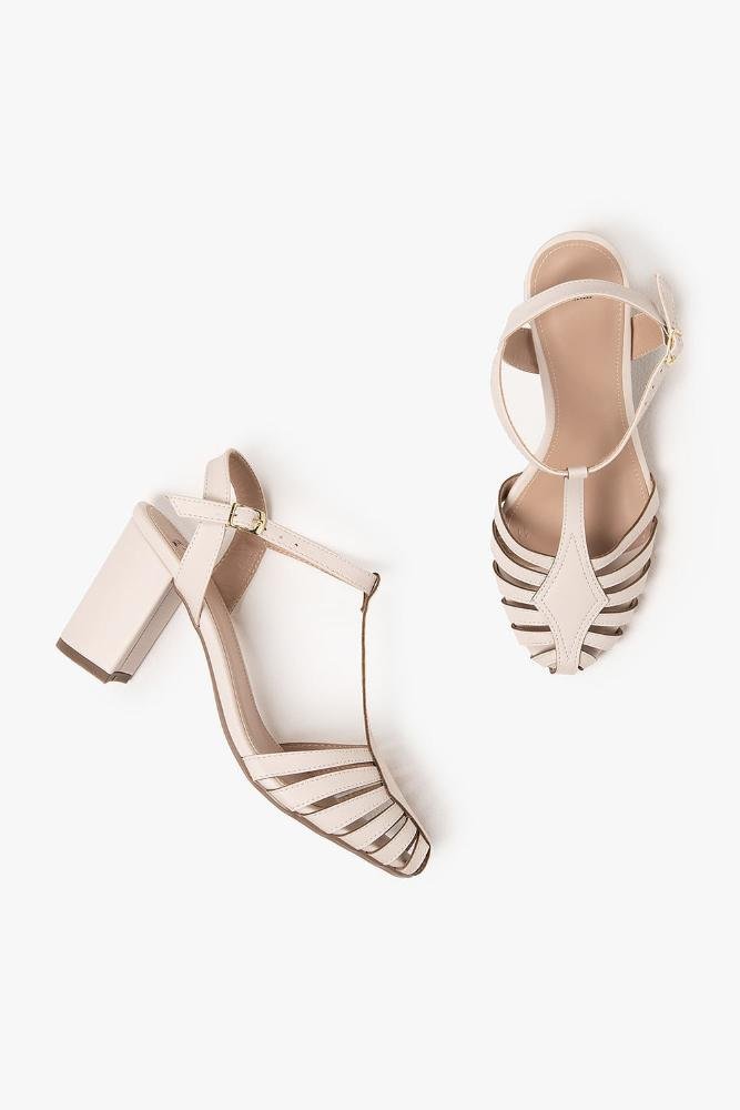 Sandália Feminina Salto Alto Mundial Flaryne Off White 3
