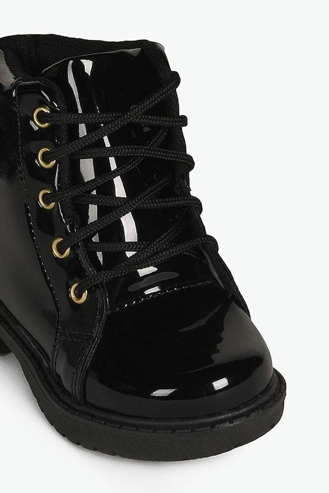 Bota Baby Infantil Coturno Cano Curto Doce Menina Luara Preto 2