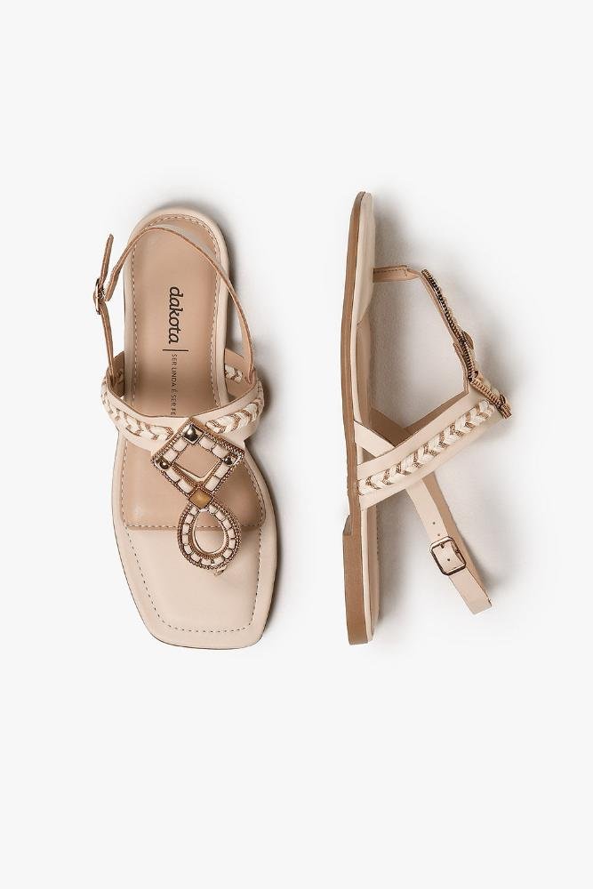 Rasteira Feminina Dakota Loyanne Off White 3
