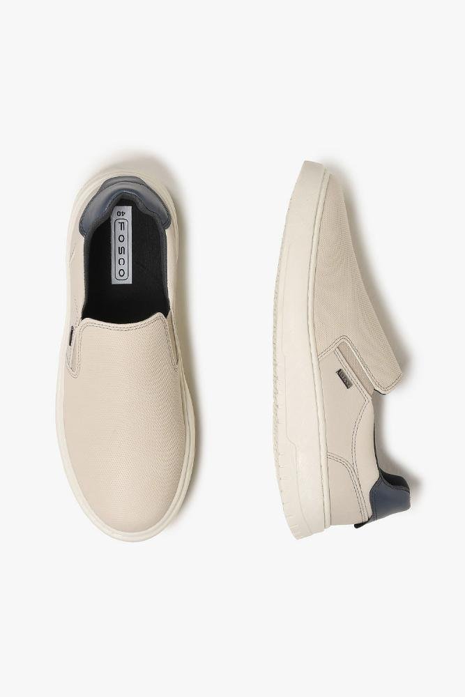 Sapatênis Masculino Fosco Slip On Sanches Off White 3