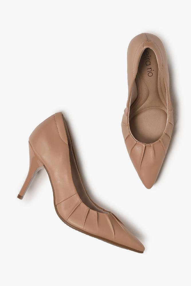 Scarpin Feminino Salto Alto Beira Rio Joanne Bege 3