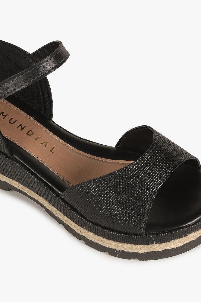 Sandália Infantil Anabela Menina Fashion Lyne Preto 2