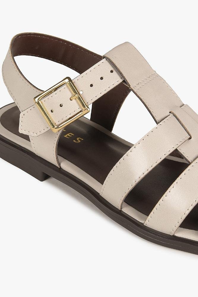 Sandália Feminina Salto Baixo Costes Edith Off White 2