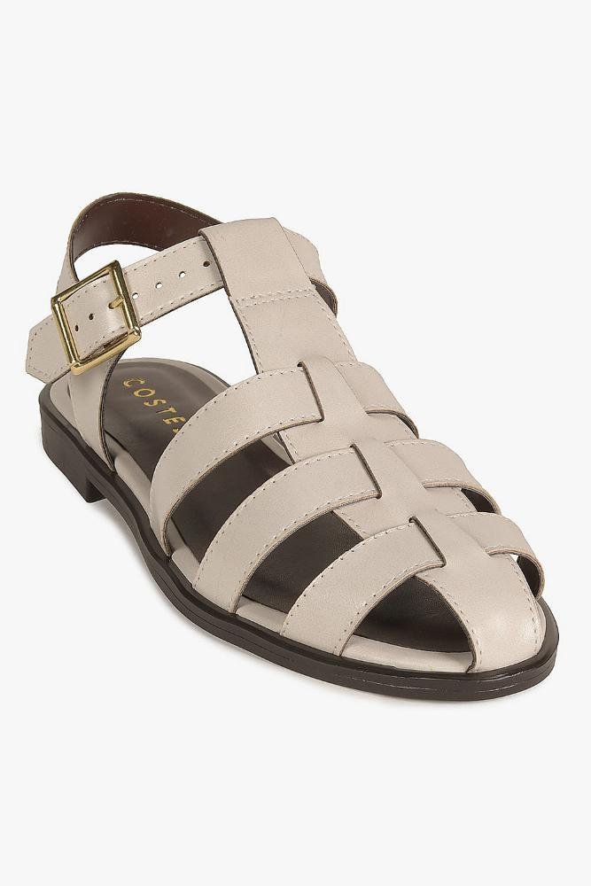 Sandália Feminina Salto Baixo Costes Edith Off White 4