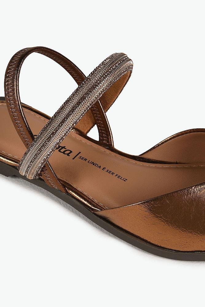 Sapatilha Feminina Slingback Dakota Girlene Bronze 2