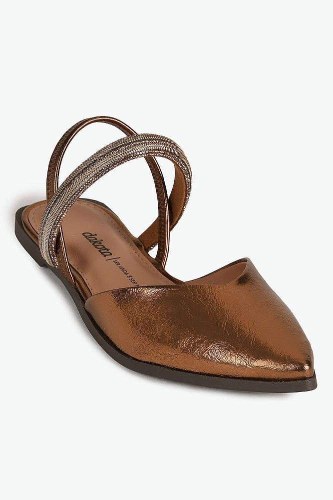 Sapatilha Feminina Slingback Dakota Girlene Bronze 4