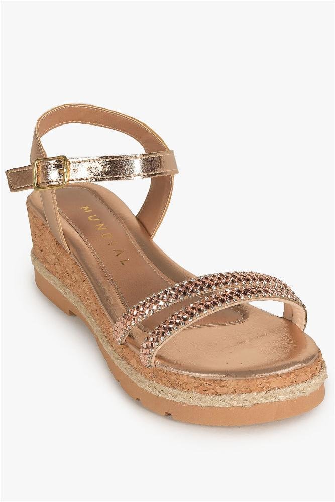 Sandália Infantil Anabela Menina Fashion Vivi Dourado 4