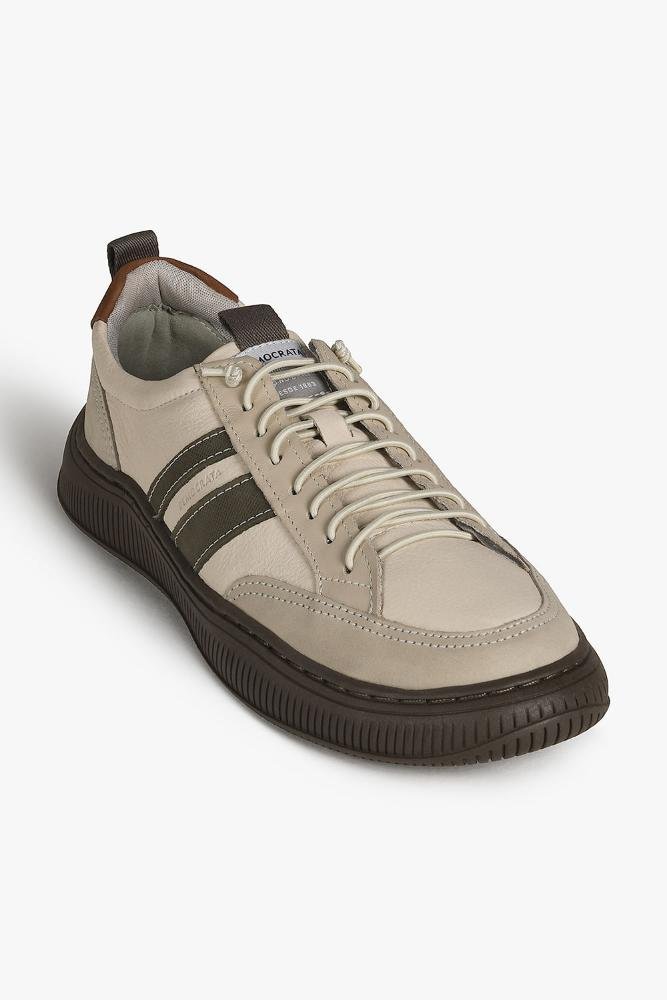 Sapatênis Masculino Democrata Denim Vibe Bege 4