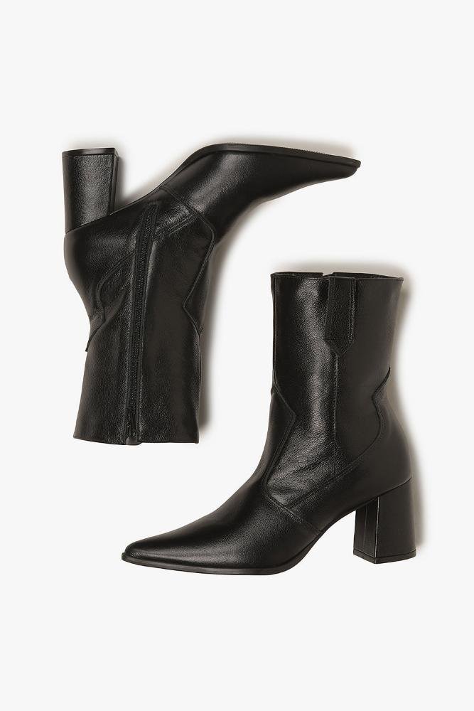Bota Feminina Cano Médio Mundial Lydian Preto 3