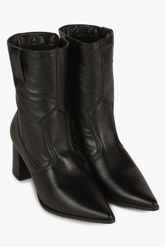 Bota Feminina Cano Médio Mundial Lydian Preto 4