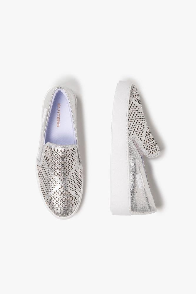 Tênis Feminino Slip On Bottero Gisely Prata 3