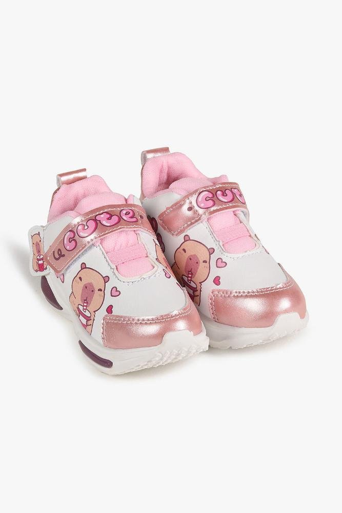 Tênis Casual Infantil Mini Pé Capivara Branco/Rosa 4