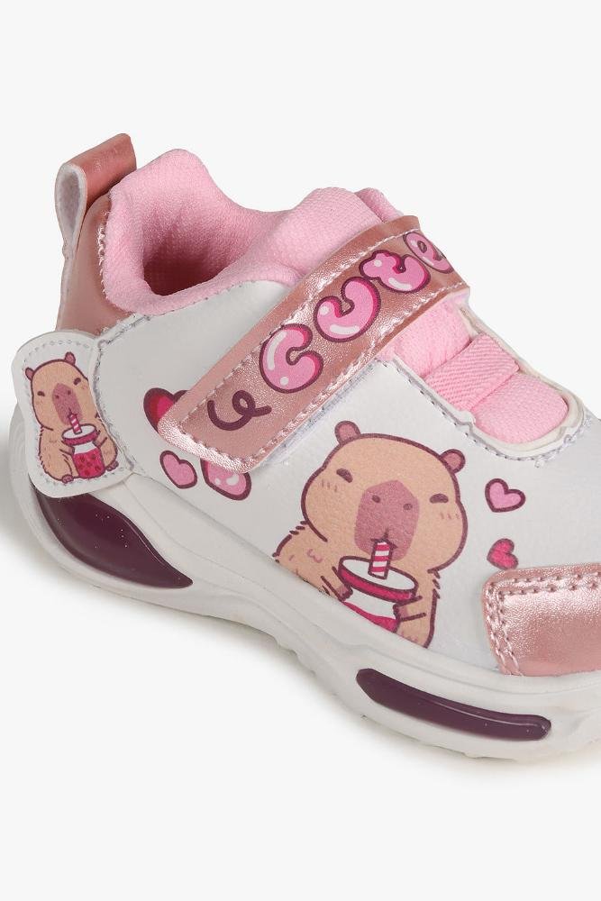 Tênis Casual Infantil Mini Pé Capivara Branco/Rosa 5