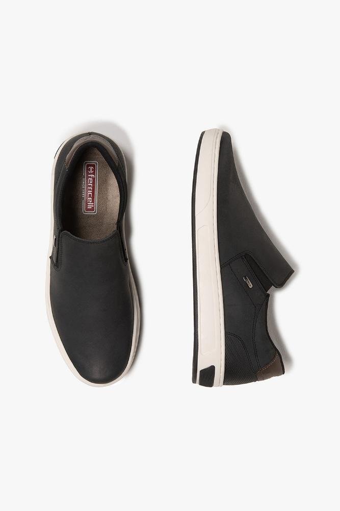 Sapatênis Masculino Ferricelli Couro Slip On Preto 3