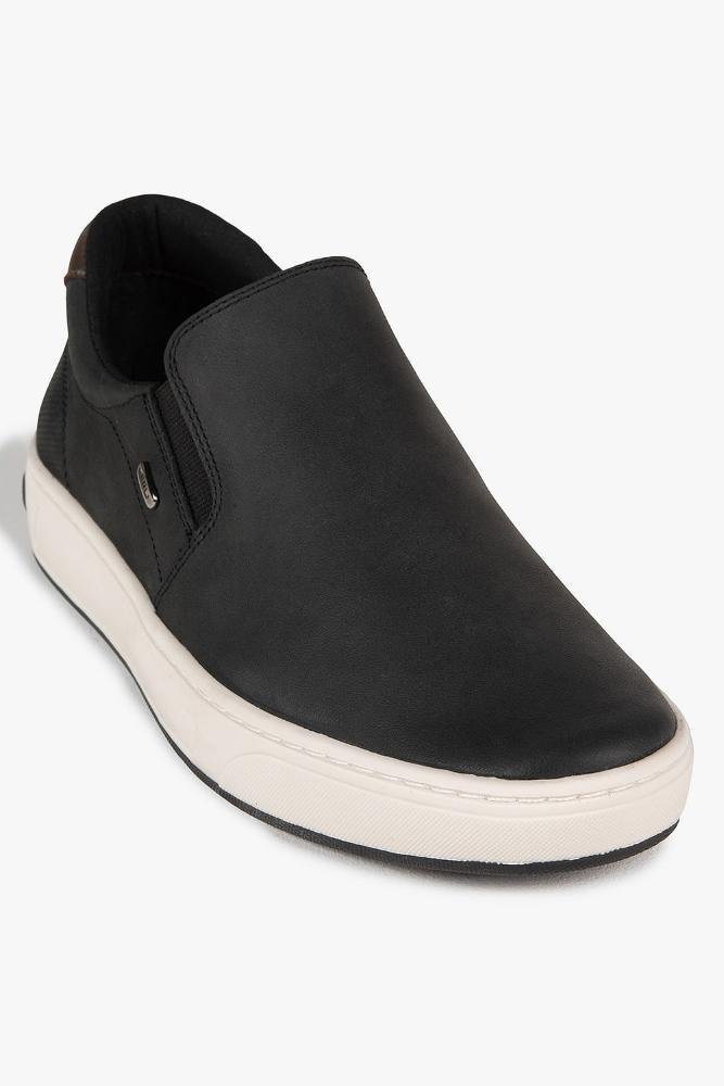 Sapatênis Masculino Ferricelli Couro Slip On Preto 4