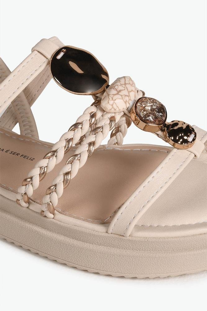 Sandália Feminina Flatform Dakota Elisane Off White 2