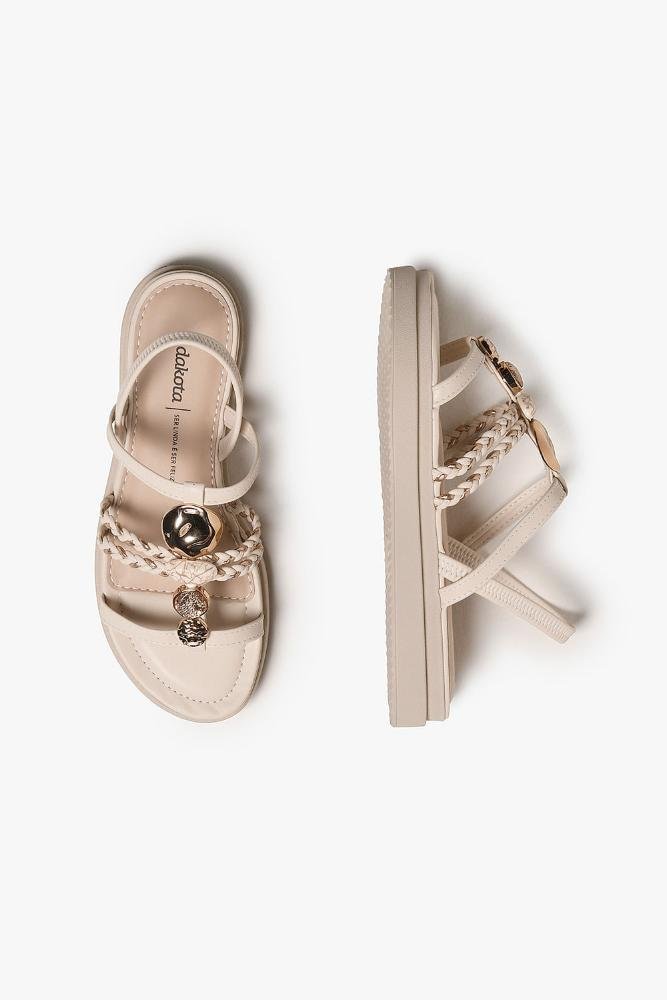 Sandália Feminina Flatform Dakota Elisane Off White 3