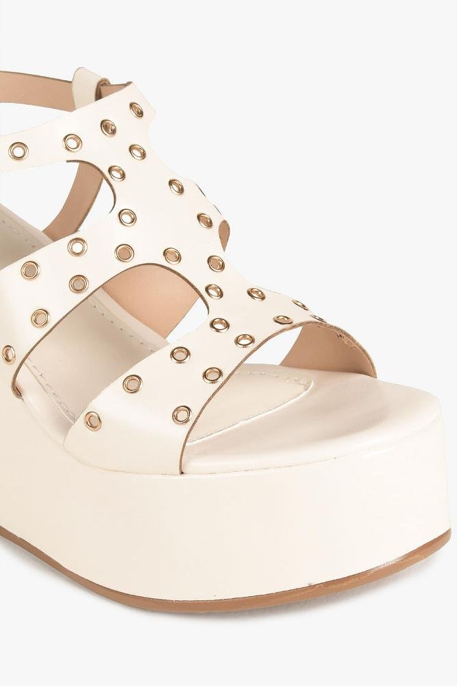 Sandália Feminina Anabela Mundial Estelle Off White 2