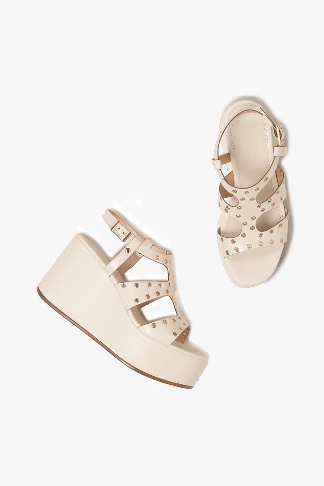 Sandália Feminina Anabela Mundial Estelle Off White 3