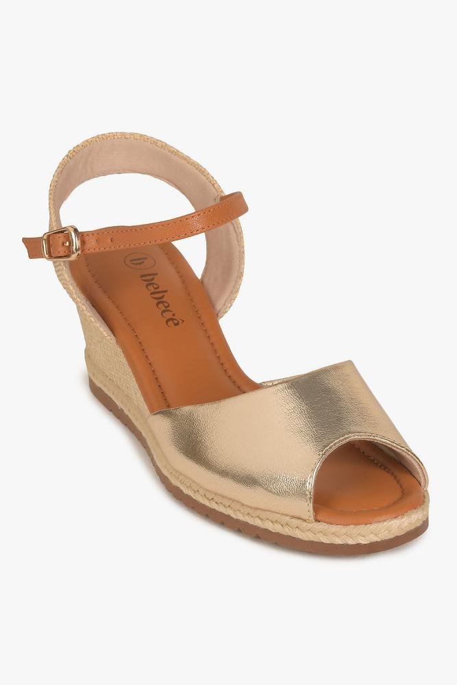 Sandália Feminina Anabela Bebecê Gisele Dourado 4