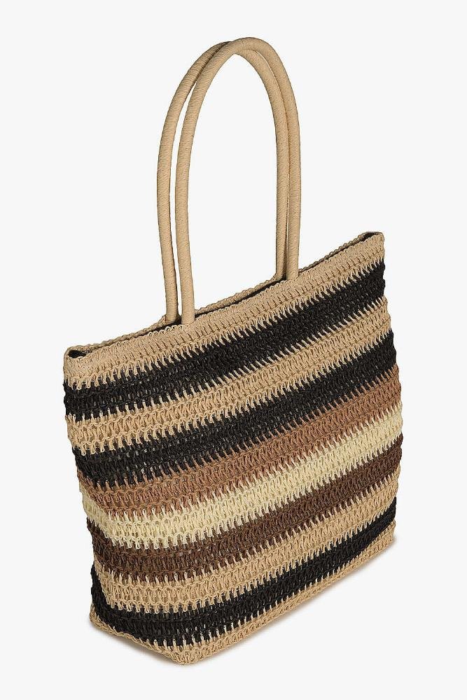 Bolsa Média Feminina Reprel Eireli Preto/Bege 2