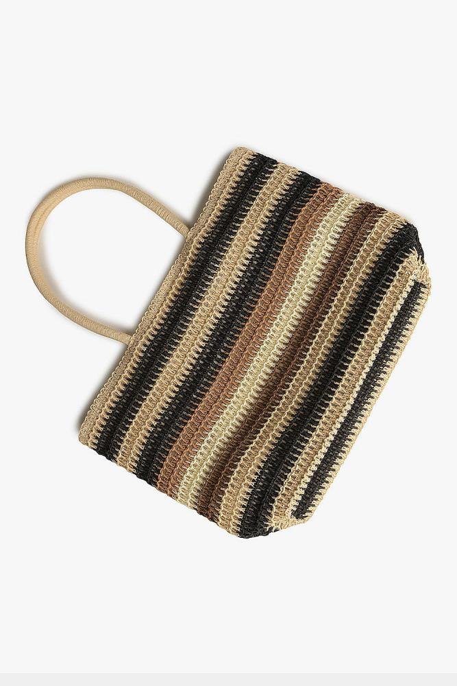 Bolsa Média Feminina Reprel Eireli Preto/Bege 4
