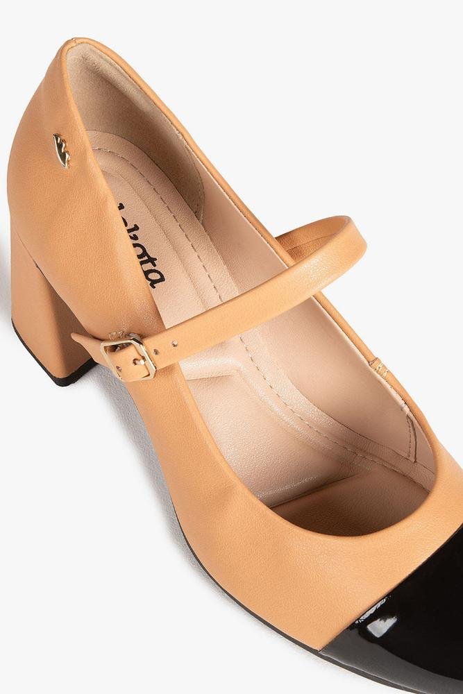 Sapato Feminino Boneca Salto Alto Dakota Eleanora Bege 2