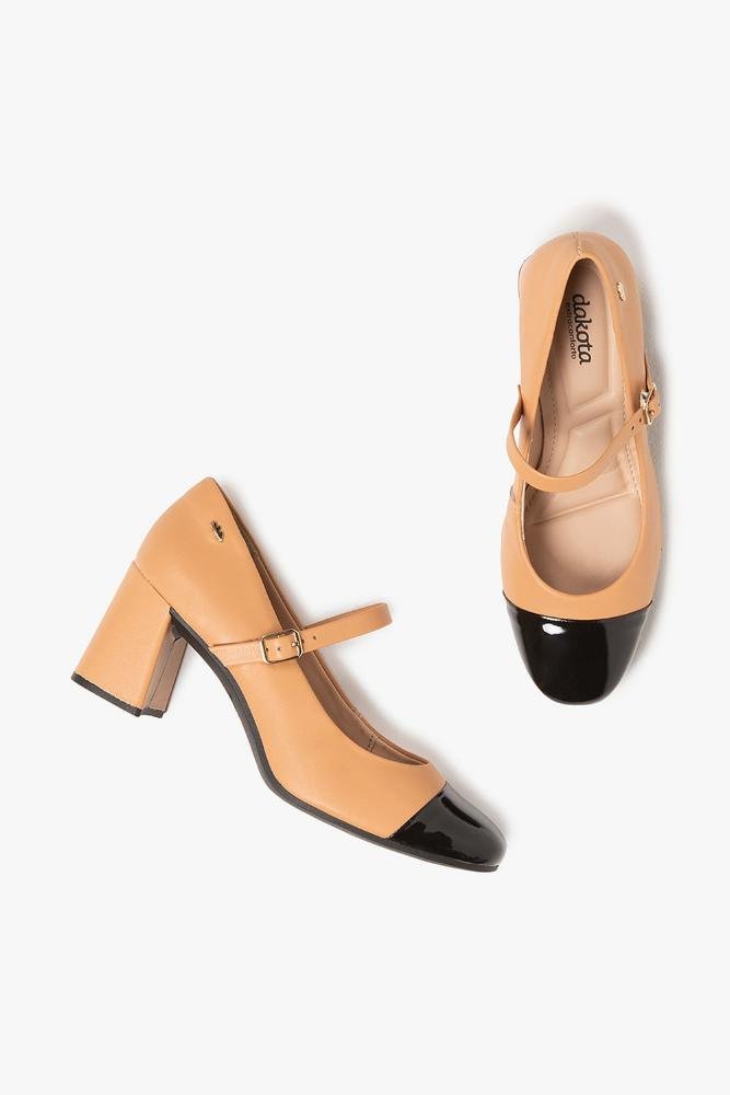 Sapato Feminino Boneca Salto Alto Dakota Eleanora Bege 3