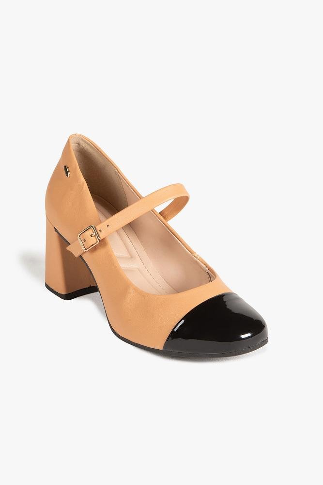 Sapato Feminino Boneca Salto Alto Dakota Eleanora Bege 4