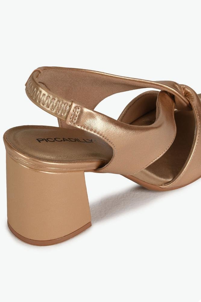 Conforto Feminino Salto Alto Piccadilly Georgine Dourado 2
