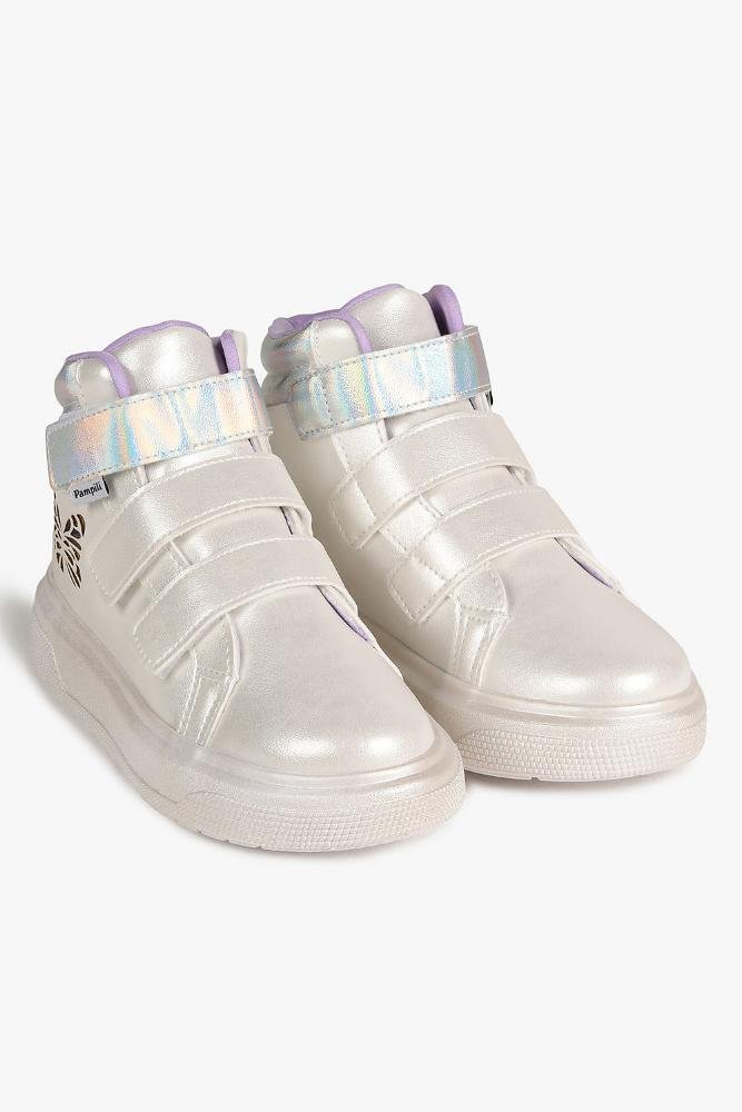 Tênis Infantil Cano Alto Pampili Butterfly de Led Branco 4