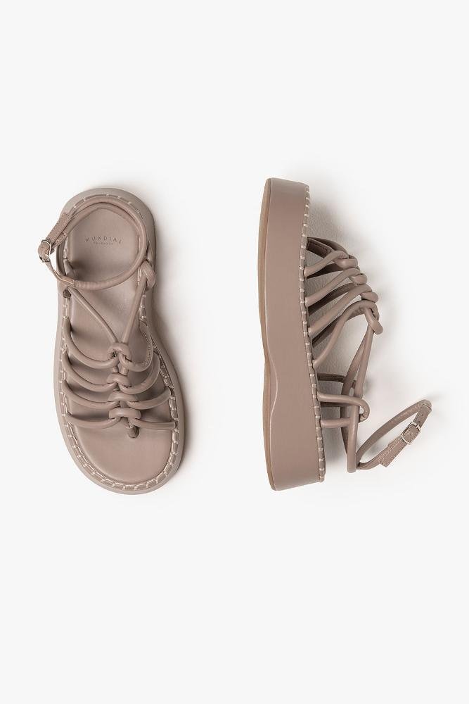 Sandália Feminina Flatform Mundial Berenise Cinza 3