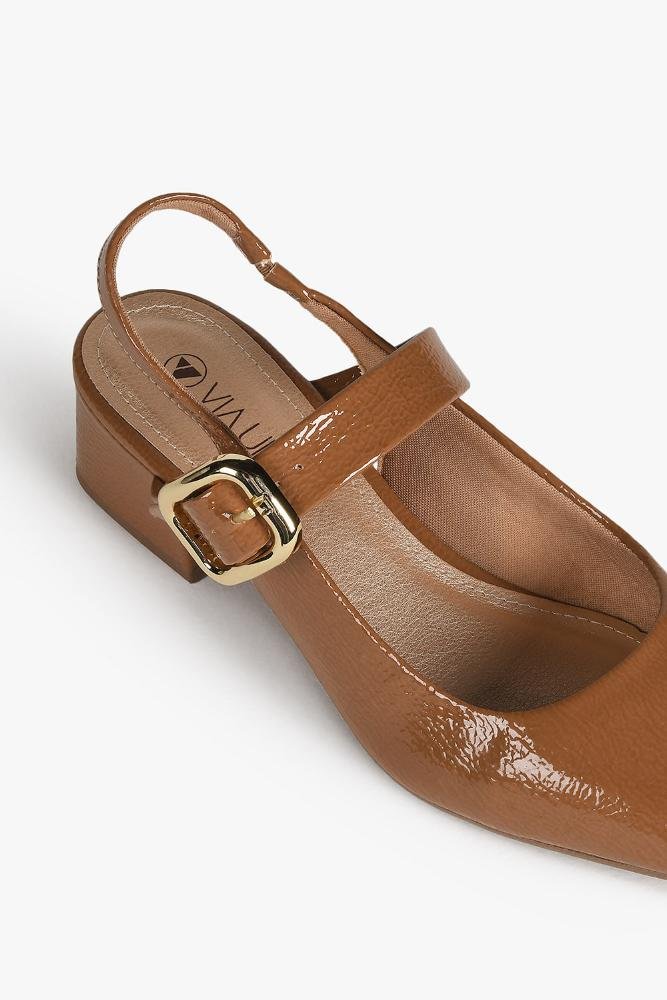 Sapato Feminino Slingback Via Uno Esther Caramelo 2