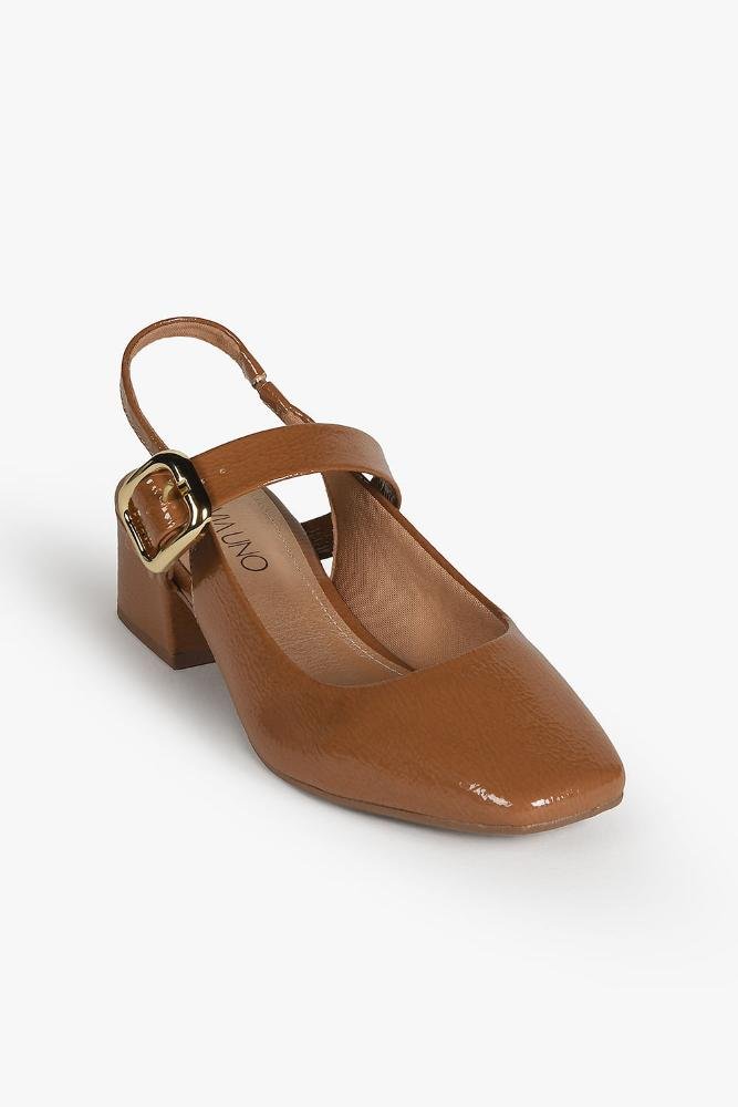 Sapato Feminino Slingback Via Uno Esther Caramelo 4