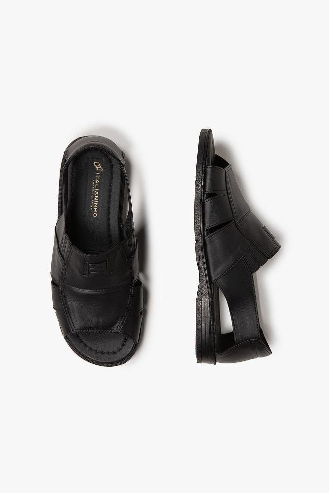 Sandália Masculina Italianinho Hide Preto 3