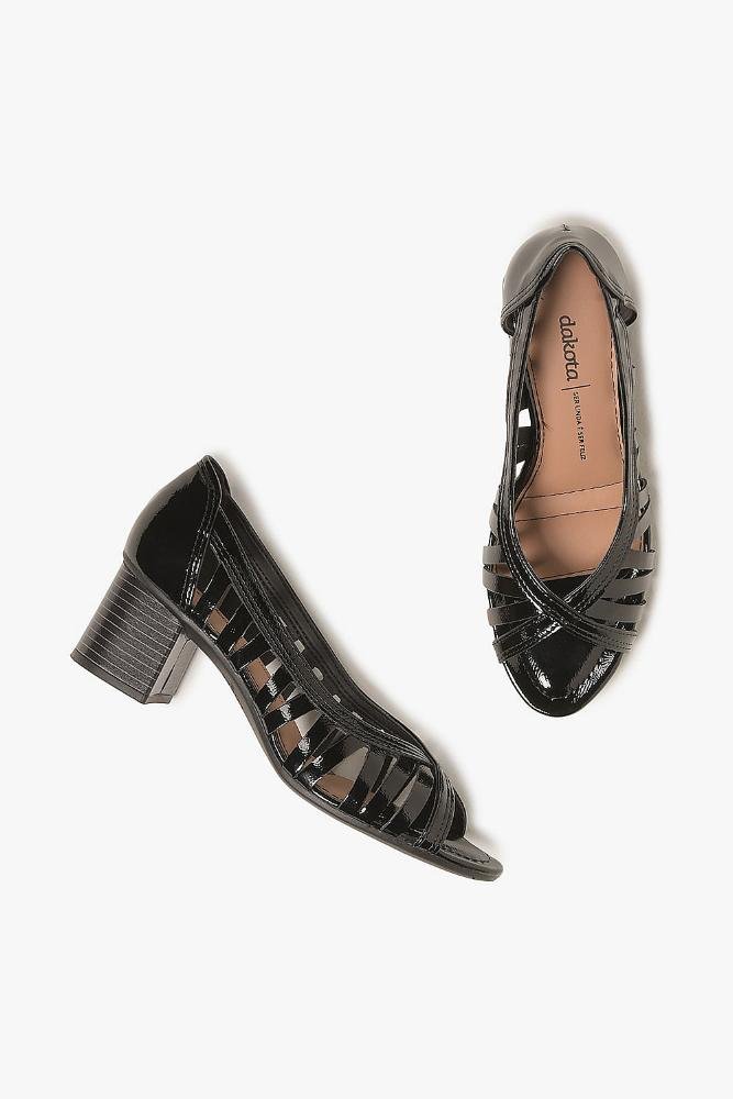 Sapato Feminino Peep Toe Dakota Clemence Preto 4