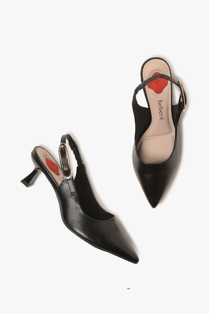 Scarpin Feminino Slingback Bebecê Dawn Preto 3