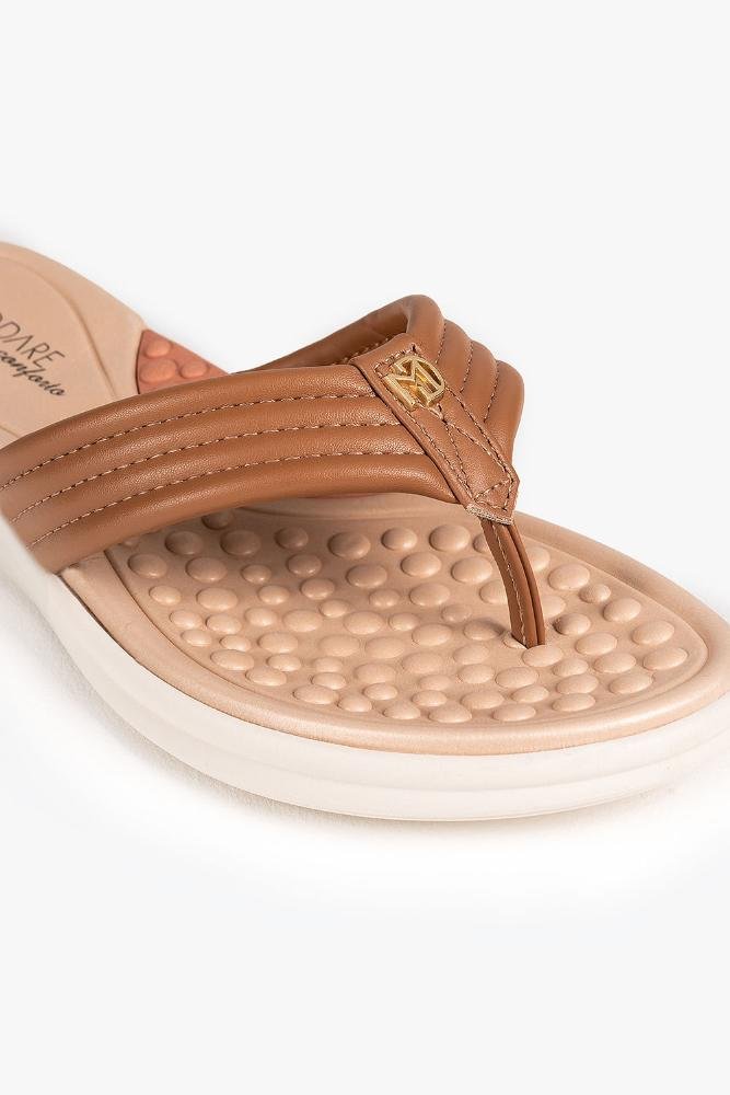 Conforto Feminino Salto Baixo Modare Kyara Caramelo 2